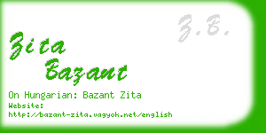 zita bazant business card